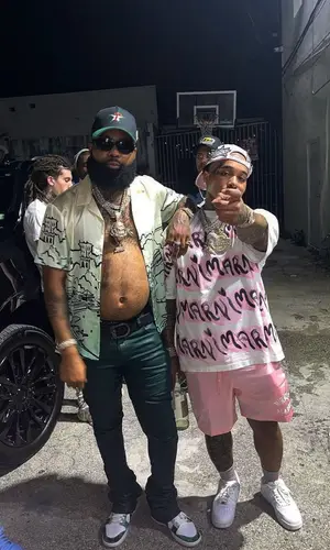 Doe Boy wearing Nahmias shorts