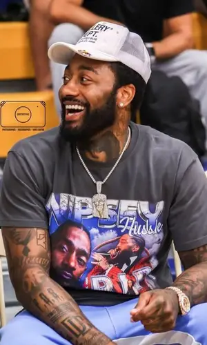 John Wall’s Outfit in Grace Court Co T-Shirt & Gallery Dept. Cap (2023)