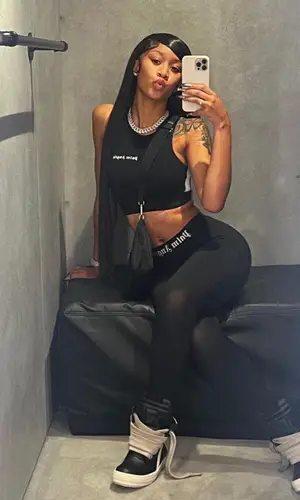 Lakeyah wearing Rick Owens sneakers