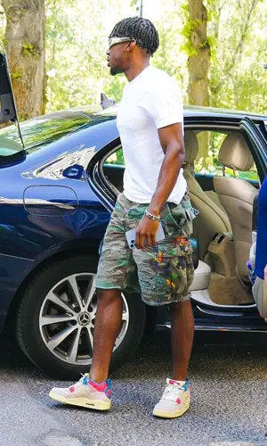Anthony Elanga wearing Gallery Dept. shorts