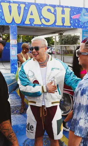 Nio Garcia wearing Rhude jacket