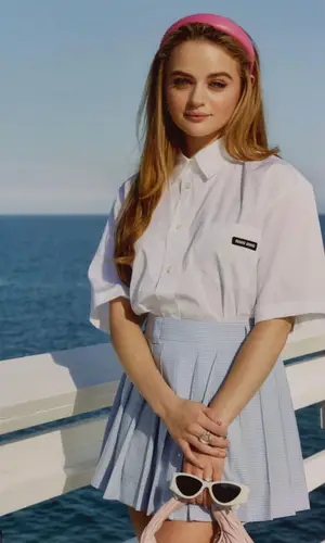 Joey King wearing Miu Miu shirt