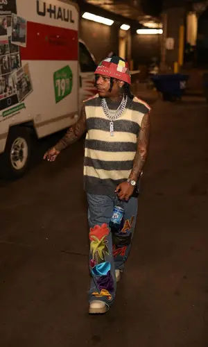 Rylo Rodriguez wearing Off-White boots