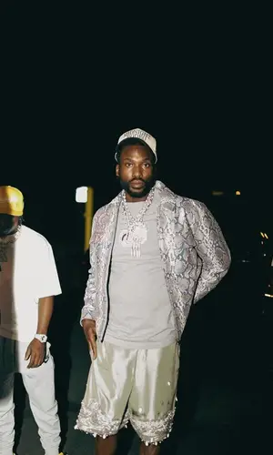 Meek Mill wearing Saint Michael sock