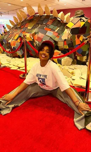 SZA wearing San San Gear pants