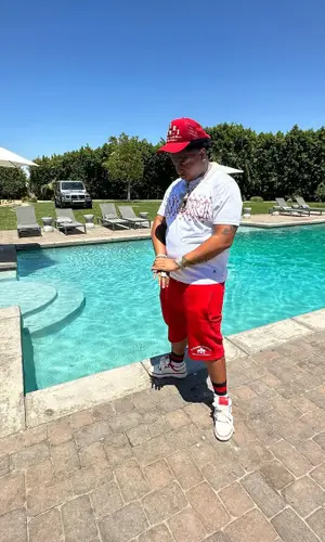 Lil Gotit’s Outfit in Chrome Hearts Shorts & Amiri Cap (2023)