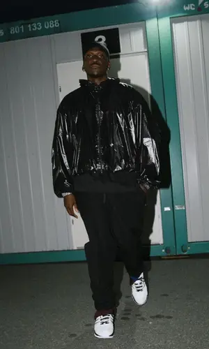 Pusha T wearing Dries Van Noten trousers