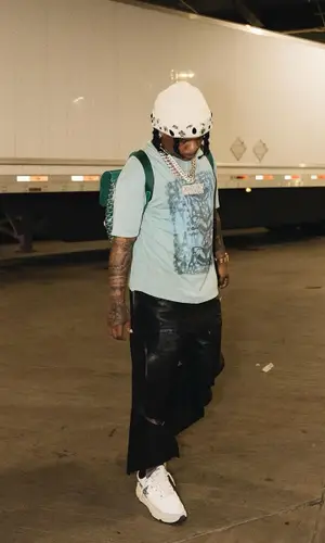Rylo Rodriguez wearing Goyard backpack