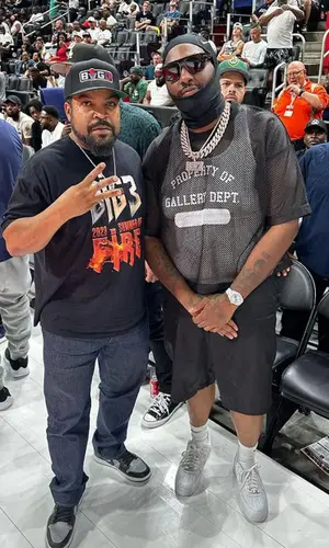 Peezy wearing Gallery Dept. jersey