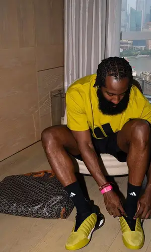 James Harden wearing Adidas sock