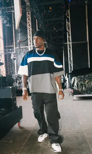 Pusha T wearing Dion Lee pants