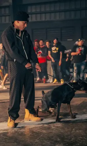 Myke Towers wearing Celine boots