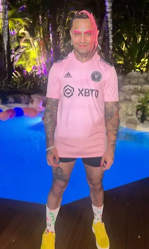 Lil Pump wearing Adidas jersey