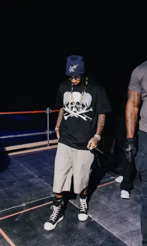 Tyga wearing Prada eyewear