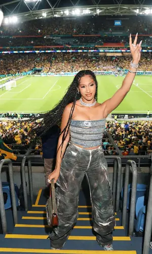 Bia’s Outfit in Diesel Top, The Attico Pants & Amina Muaddi Sandals (2023)