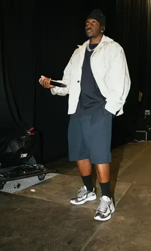 Pusha T wearing Camiel Fortgens shorts