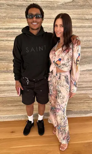 Lil Meech wearing Chrome Hearts shorts