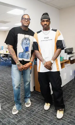 Pusha T’s Outfit in Martine Rose T-Shirt, Junya Watanabe Pants & Wales Bonner Sneakers (2023)