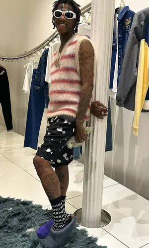 Famous Dex wearing Marni shorts