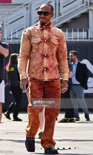 Lewis Hamilton wearing Martine Rose sandal