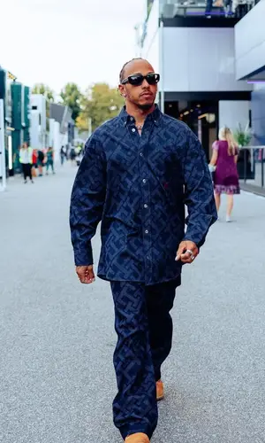 Lewis Hamilton wearing Timberland boots