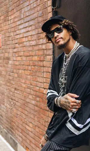 Kelly Oubre Jr wearing Chrome Hearts jersey