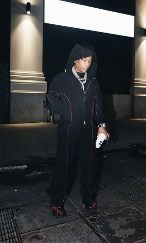 Rylo Rodriguez wearing Ferragamo jacket