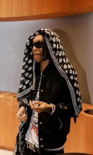 Lil Tecca wearing Alexander McQueen scarf
