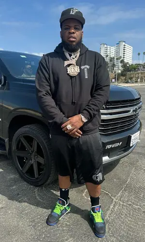 Maxo Kream wearing Chrome Hearts hoody