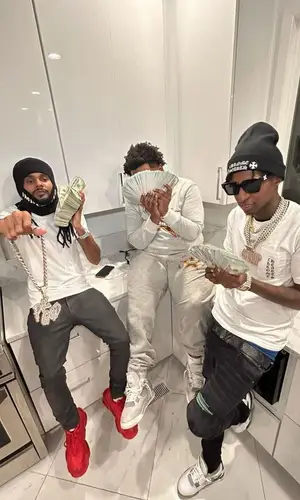 Big 30 wearing Supreme sock