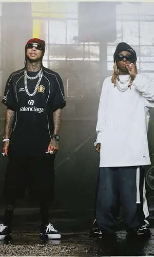 Tyga wearing Balenciaga sock
