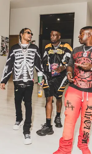 Blac Youngsta wearing Life Of Sin t-shirt