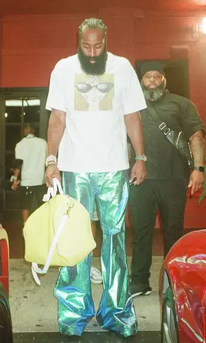 James Harden wearing Saint Michael t-shirt