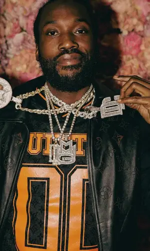 Meek Mill wearing Louis Vuitton t-shirt