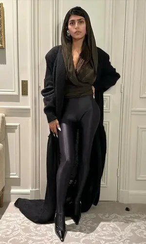 Mia Khalifa’s Outfit in Saint Laurent Jacket (2023)