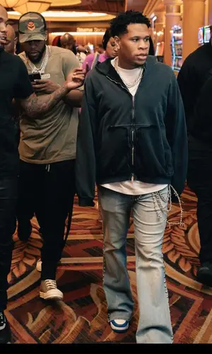 Devin Haney wearing Balenciaga hoody
