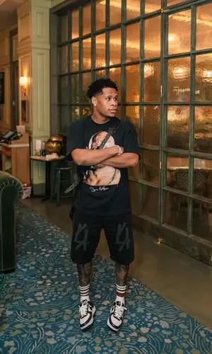 Devin Haney wearing Chrome Hearts sock