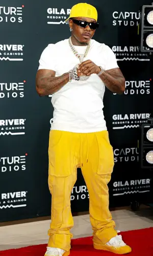 DaBaby wearing Thug Club swimwear