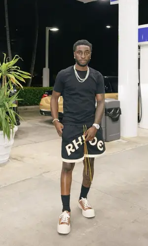 Lil Dann’s Outfit in Rhude Shorts & Marni Cap (2023)