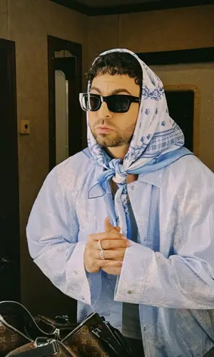 Justin Quiles wearing Marni eyewear