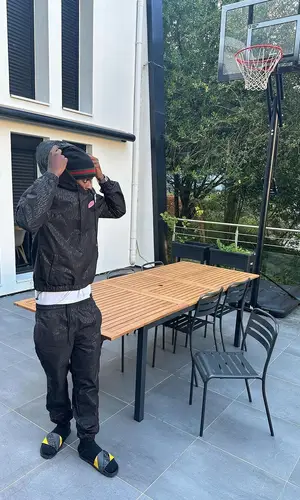 Rsko wearing Mneyntlve pants