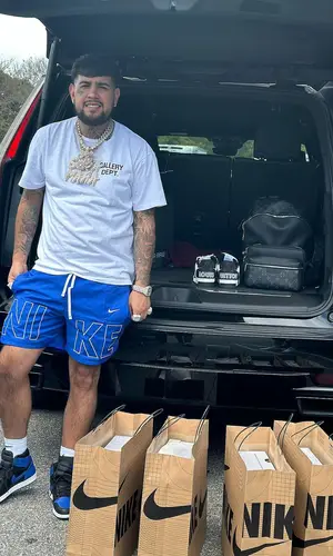 Julianno Sosa wearing Gallery Dept. t-shirt