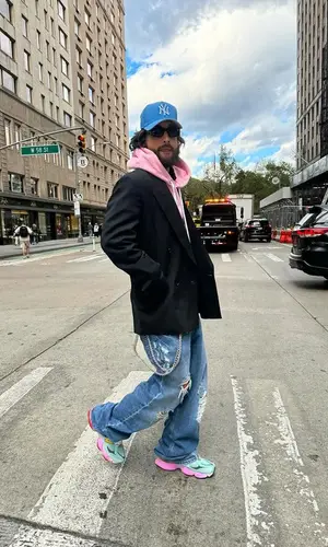 Maluma’s Outfit in Palm Angels Hoodie, Dior Eyewear & New Era Cap (2023)