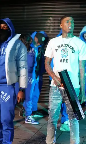 NLE Choppa wearing Bape t-shirt