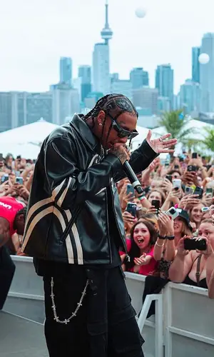 Tyga wearing Balenciaga pants