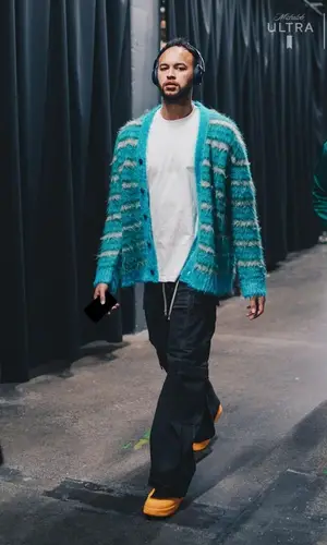 Kyle Anderson wearing Rick Owens trousers