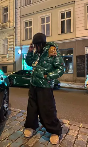 Don Toliver’s Outfit in Moncler Jacket, Balenciaga Pants & Loewe Boots (2023)