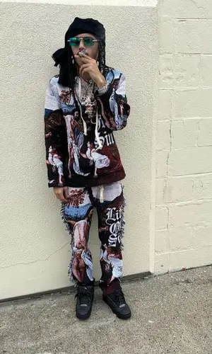 BabyTron wearing Life Of Sin pants