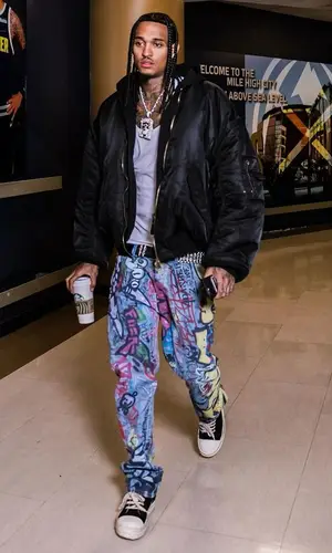 Jordan Clarkson wearing Vetements jeans