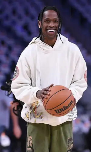 Travis Scott wearing Travis Scott Merch hoody